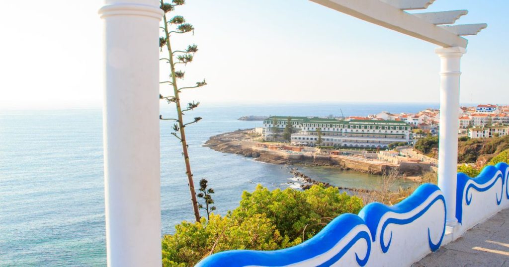 Views of Ericeira, Portugal from the beachside cliffs.